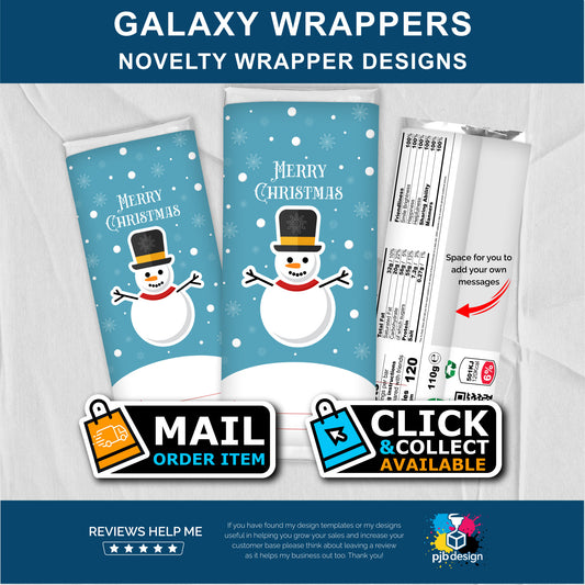 Christmas Snowman Galaxy Chocolate Bar Custom Gift Wrapper