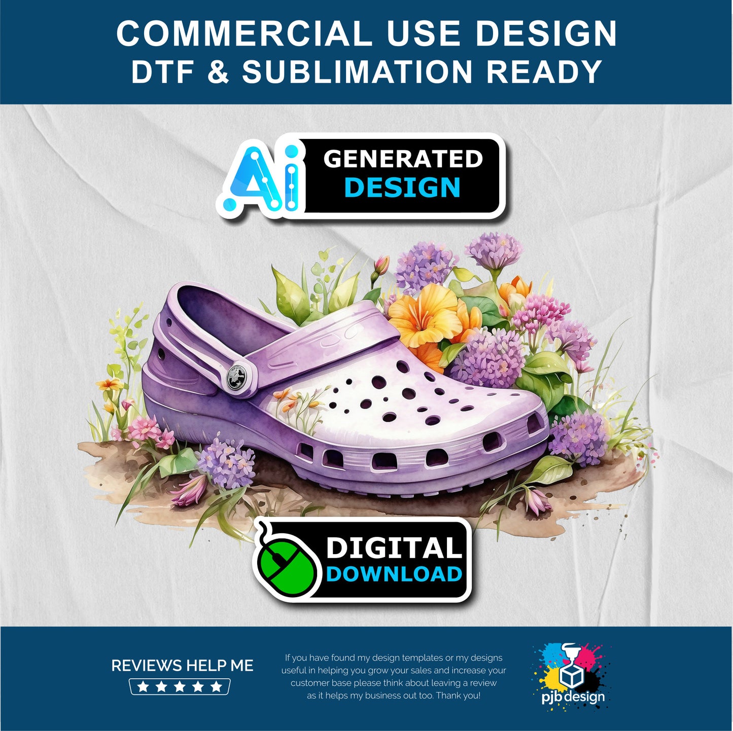 Floral Lilac Croc Shoe with Wild Flowers Gardening Multiuse Design Edited Ai Generated Art Lilac 1