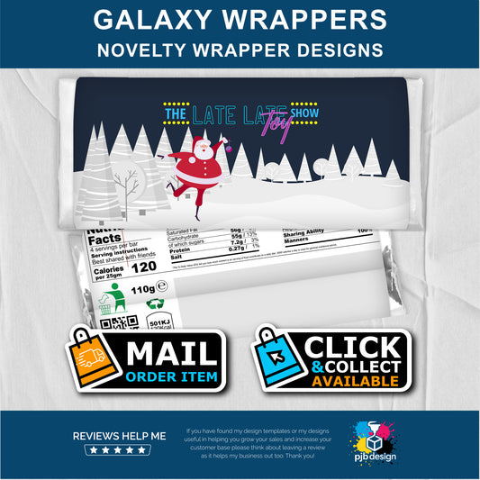 Late Late Toy Show  Christmas Themed Galaxy Chocolate Bar Custom Gift Wrapper