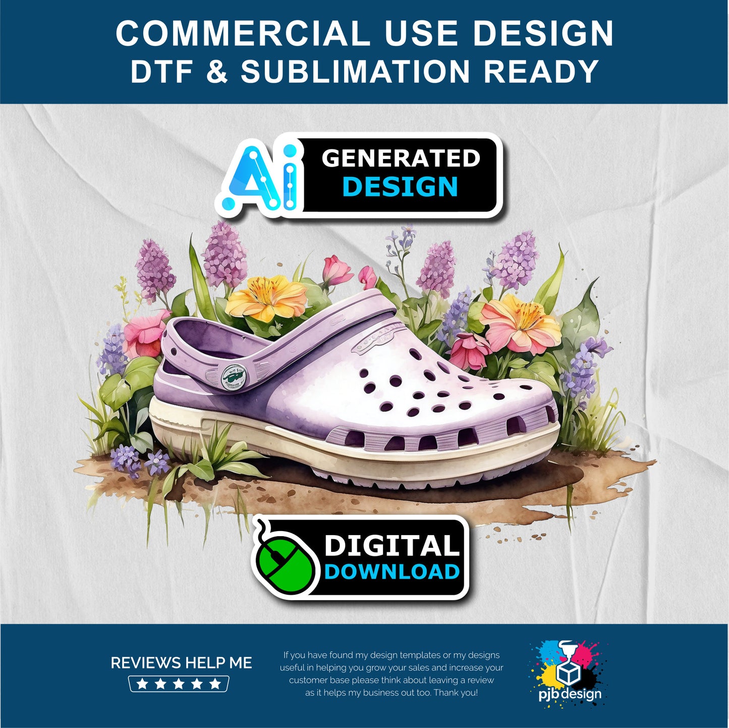 Floral Lilac Croc Shoe with Wild Flowers Gardening Multiuse Design Edited Ai Generated Art Lilac 2