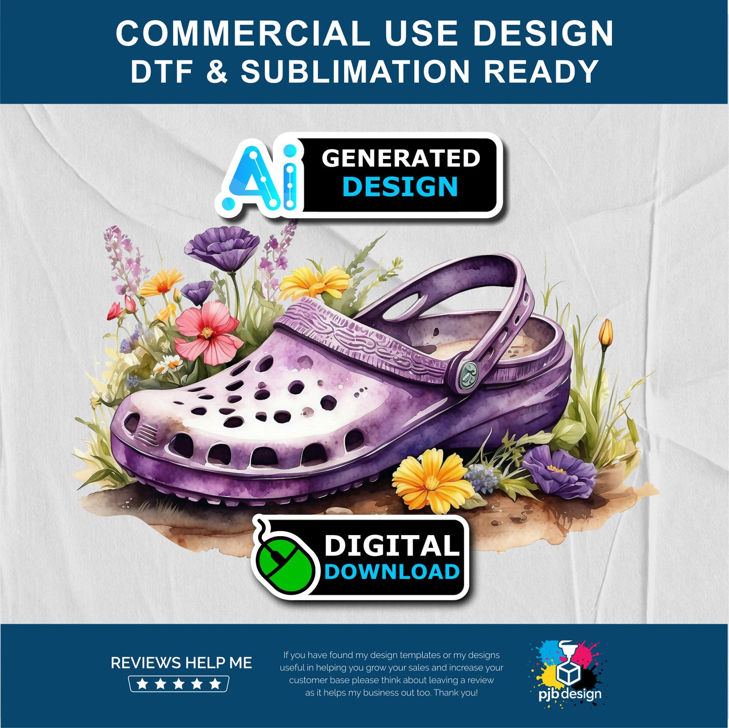 Floral Purple Croc Shoe with Wild Flowers Gardening Multiuse Design Edited Ai Generated Art Purple 1