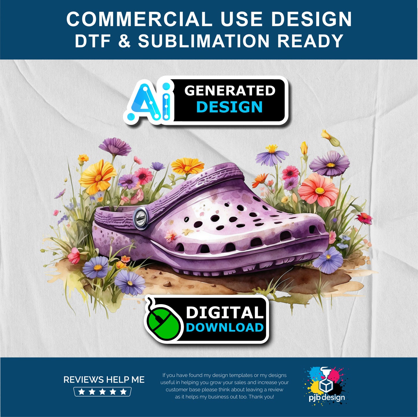 Floral Purple Croc Shoe with Wild Flowers Gardening Multiuse Design Edited Ai Generated Art Purple 2
