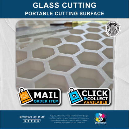 Portable Glass Cutting Grid / Interlocking Cutting Surface / Square or Hexagon Grids / Portable Crafting 3d Printed