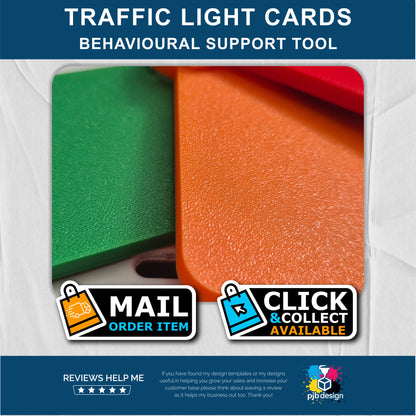 Traffic Light Communication Cards - Special Needs Behavioural Tool - Retail 3D Printed