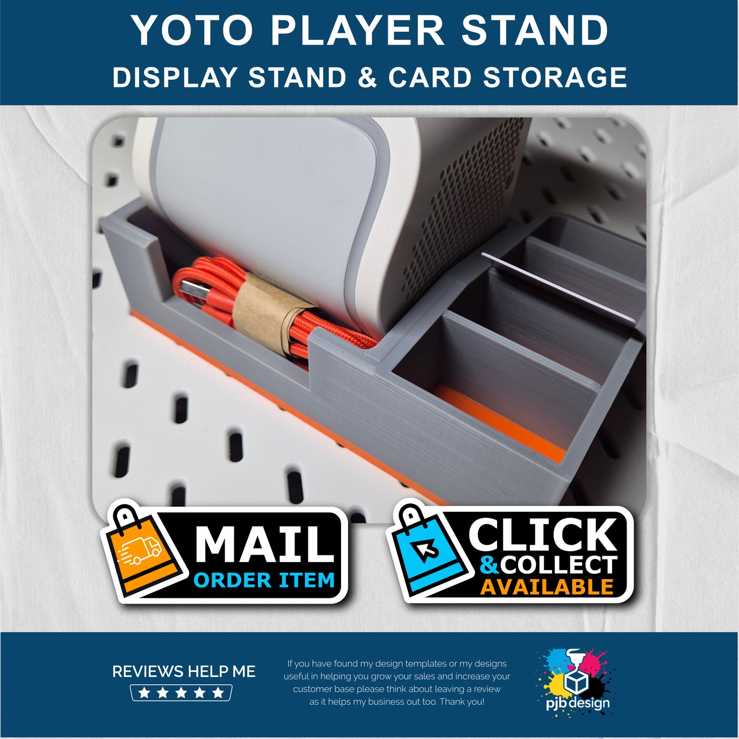 Yoto Player Stand and Story Card Storage / Single or Dual Colour Options - 3D Printed