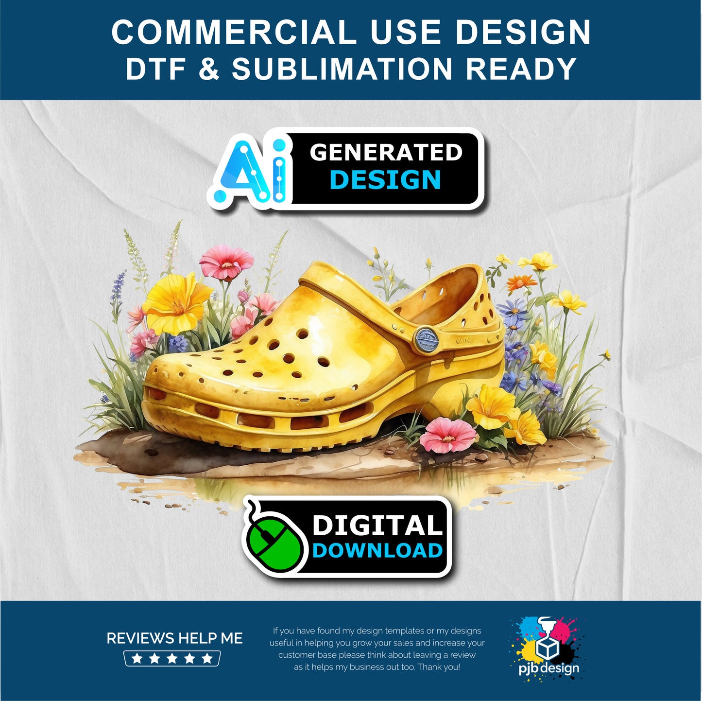 Floral Yellow Croc Shoe with Wild Flowers Gardening Multiuse Design Edited Ai Generated Art Yellow 1