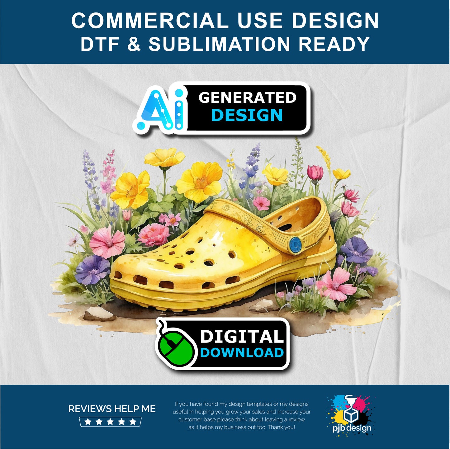 Floral Yellow Croc Shoe with Wild Flowers Gardening Multiuse Design Edited Ai Generated Art Yellow 2