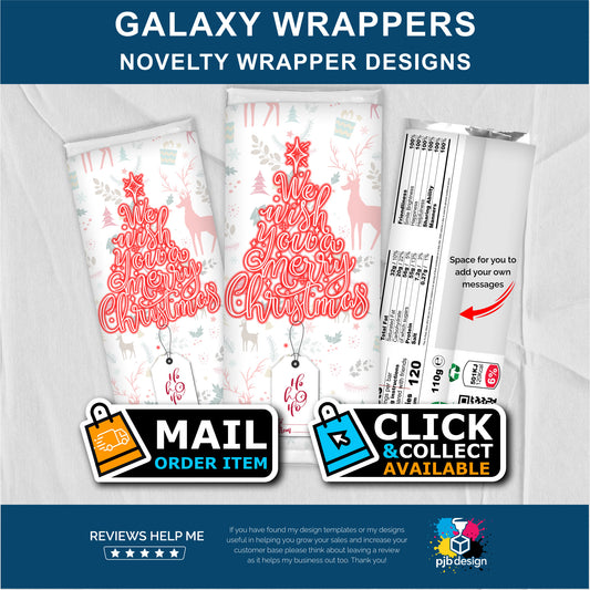 Christmas Tree Galaxy Chocolate Bar Custom Gift Wrapper