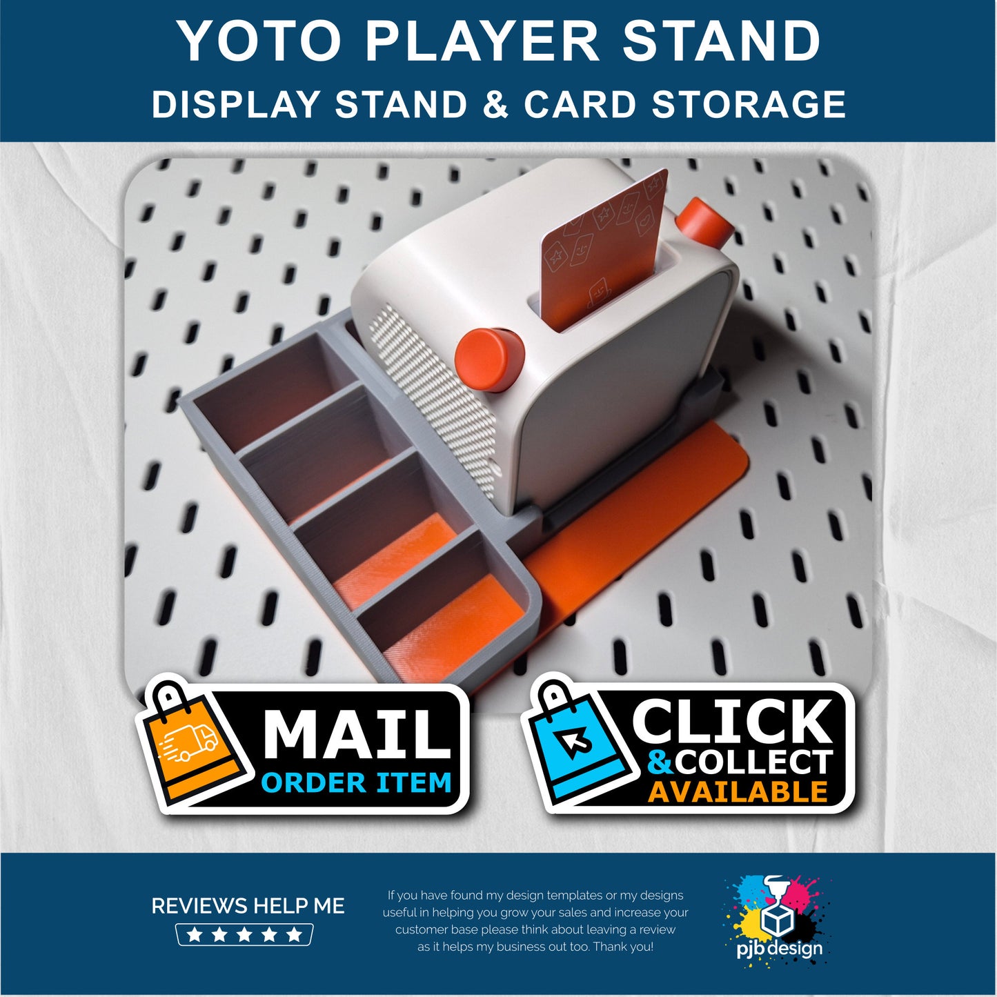 Yoto Player Stand and Story Card Storage / Single or Dual Colour Options - 3D Printed