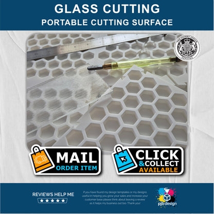 Portable Glass Cutting Grid / Interlocking Cutting Surface / Square or Hexagon Grids / Portable Crafting 3d Printed