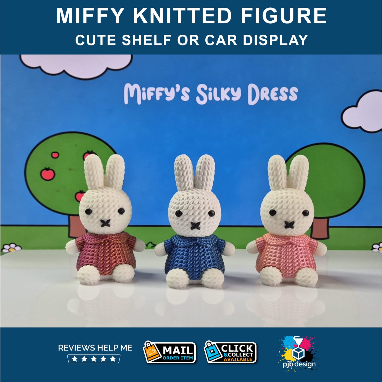 Miffy Knitted Effect Display Figure - 3D Printed