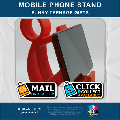 Mobile Phone / Tablet Stand Funky Stickman Design - Desk or Nightstand - Retail