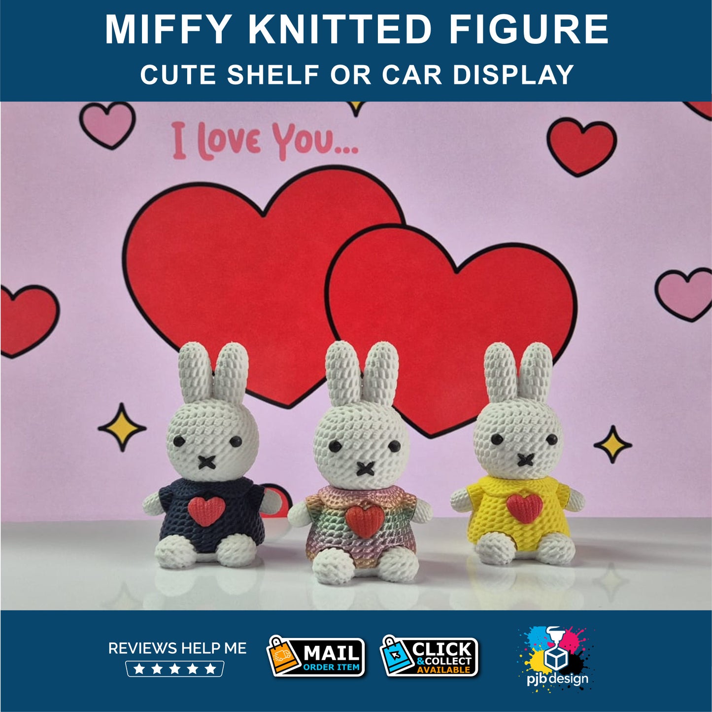Miffy Knitted Effect Display Figure - 3D Printed