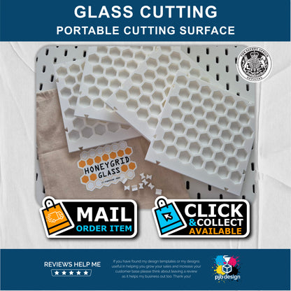 Portable Glass Cutting Grid / Interlocking Cutting Surface / Square or Hexagon Grids / Portable Crafting 3d Printed