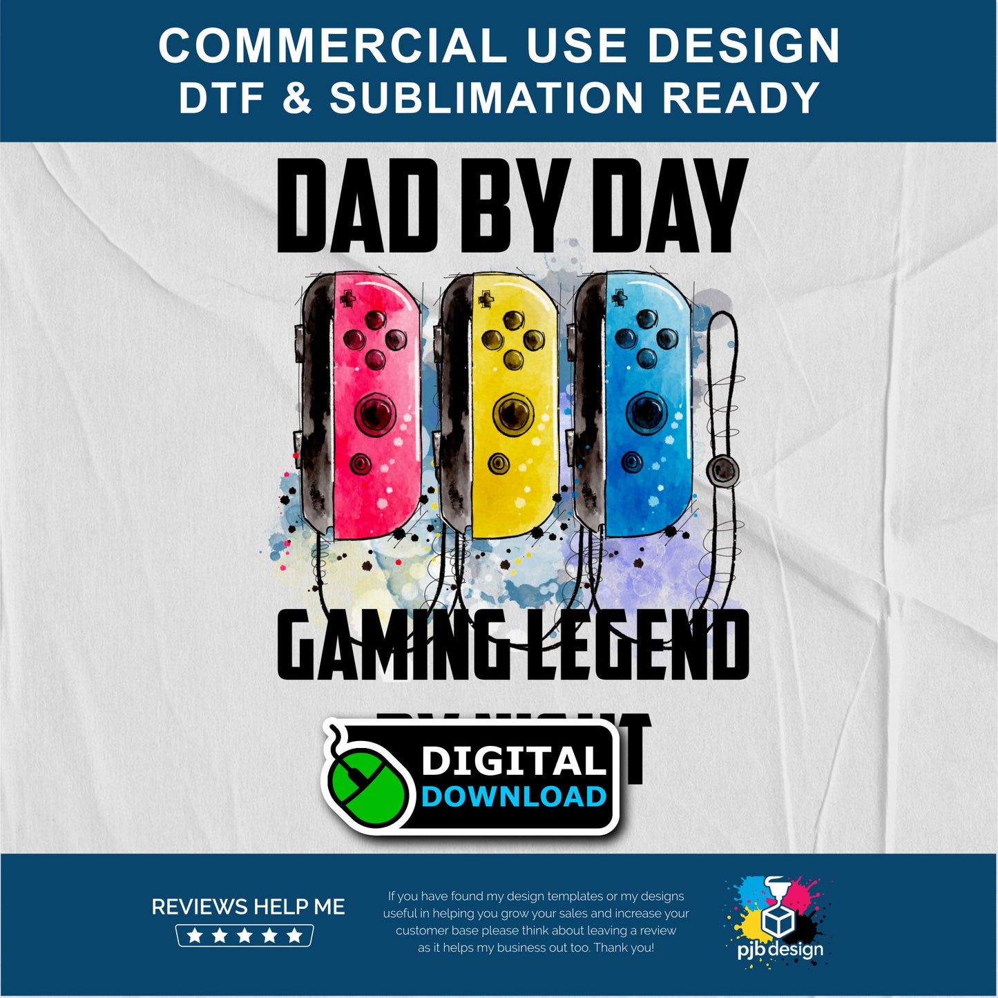 Dad By Day Controller Style Multiuse Design - Transparent PNG