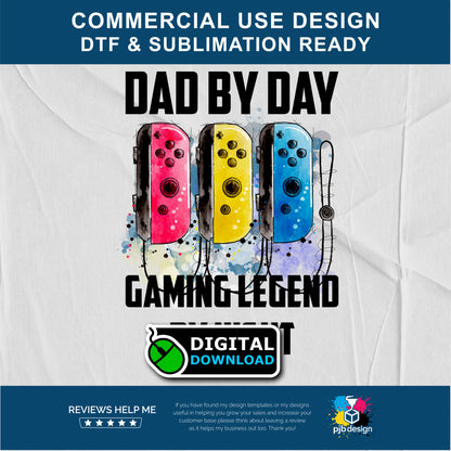 Dad By Day Controller Style Multiuse Design - Transparent PNG