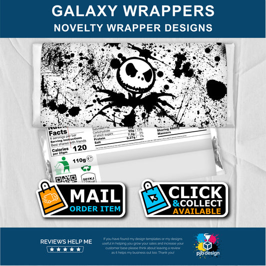Halloween Spooky Jack Galaxy Chocolate Bar Custom Gift Wrapper