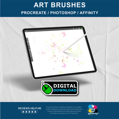 Butterfly Art Brush for Photoshop, Procreate & Affinity Photo