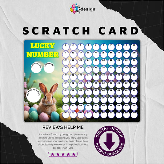 Easter Themed Charity Fund Raising Scratch Card v3 - A4 Print at Home