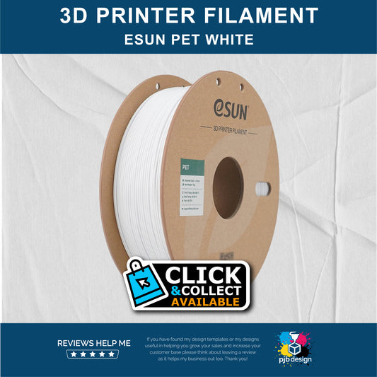 ESUN PET White- 3D Printer Filament - In Stock Click & Collect