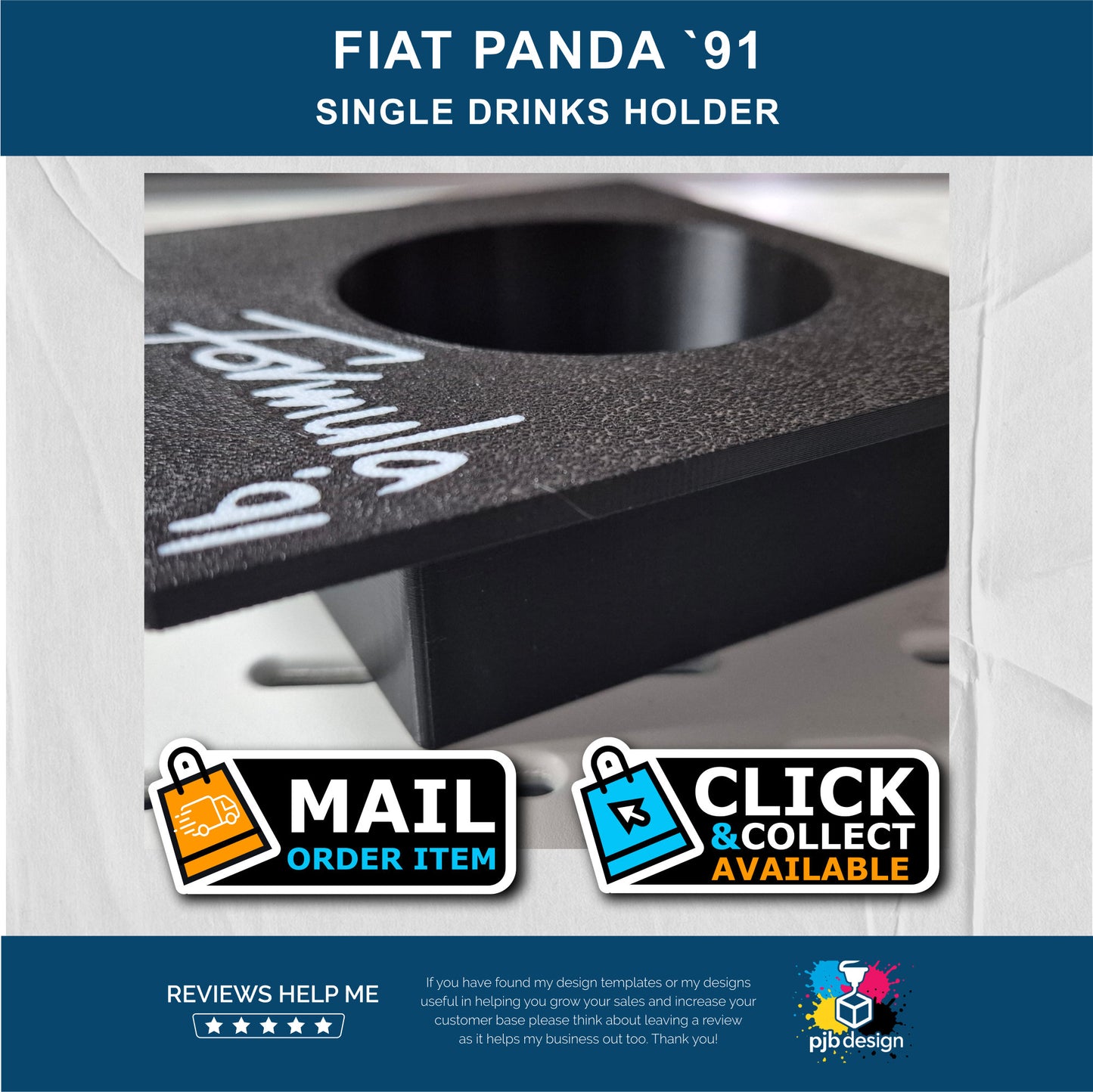Cup Holder for Fiat Panda 1991 - Classic Car Gifting Ideal for Birthdays & Christmas