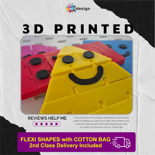 Flexible Maker Shapes with Smiley Faces Role Play Toy - Toddler Play Time - Retail 3D Printed