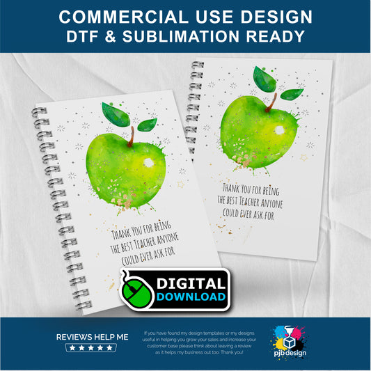 Teacher Notebook / Planner Gifts Green Apple Themed Best Teacher Appreciation Gifts - Transparent PNG