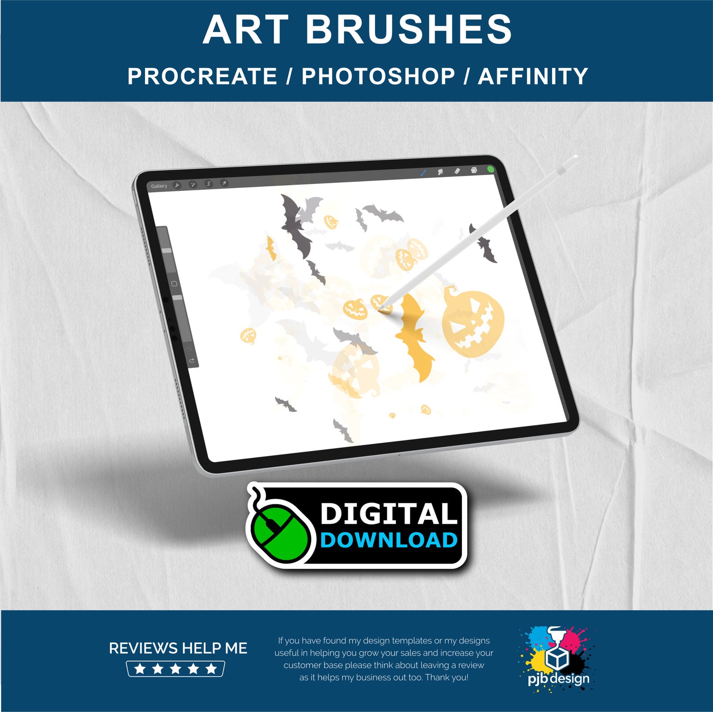 Halloween Themed Art Brush for Photoshop, Procreate & Affinity Photo