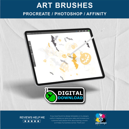 Halloween Themed Art Brush for Photoshop, Procreate & Affinity Photo