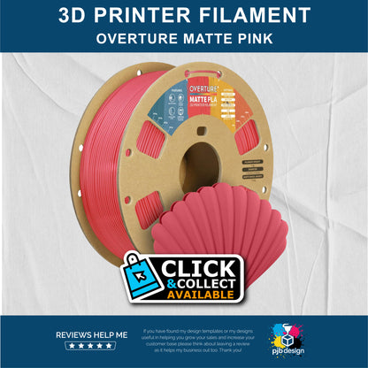 Overture Matte PLA Strawberry Pink - 3D Printer Filament - In Stock Click & Collect