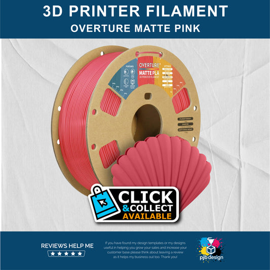 Overture Matte PLA Strawberry Pink - 3D Printer Filament - In Stock Click & Collect