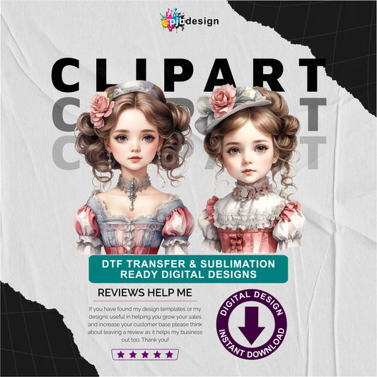 Victorian Themed Girls Pair Art Inspired Edited Ai Generated 2