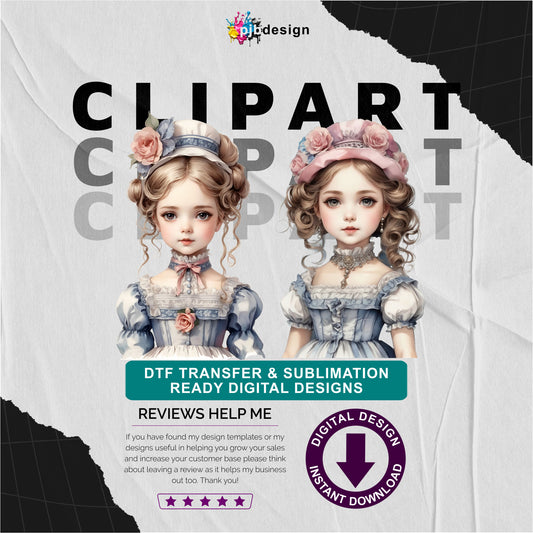 Victorian Themed Girls Pair Art Inspired Edited Ai Generated 4