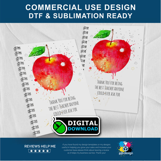 Teacher Notebook / Planner Gifts Red Apple Themed Best Teacher Appreciation Gifts - Transparent PNG