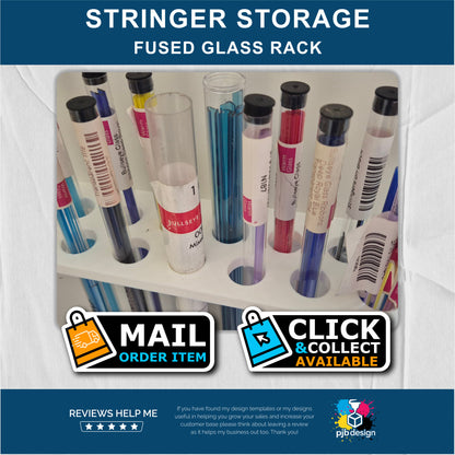 Fused Glass Stringer & Ribbon Tube Storage 3d Printed