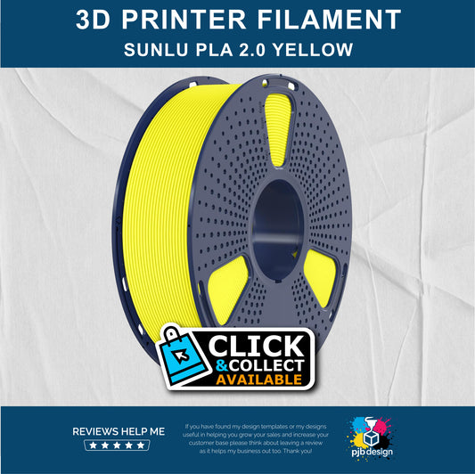 Sunlu PLA 2.0 Yellow - 3D Printer Filament - In Stock Click & Collect