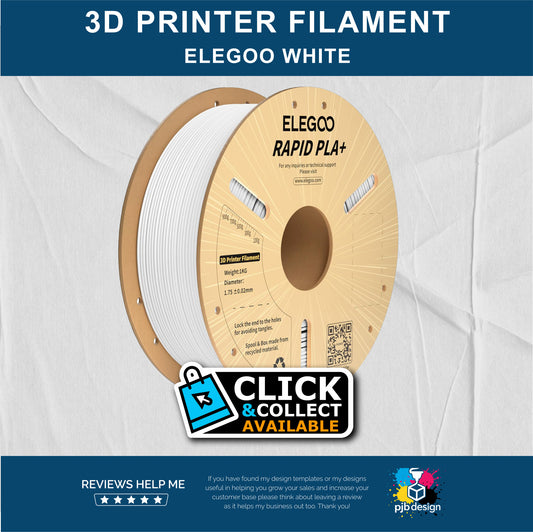 Elegoo Rapid PLA+ White - 3D Printer Filament - In Stock Click & Collect