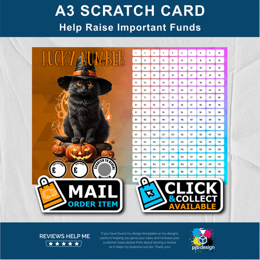 Guess The Number Charity Fund Raising Scratch Card - A3 Fund Raising Product
