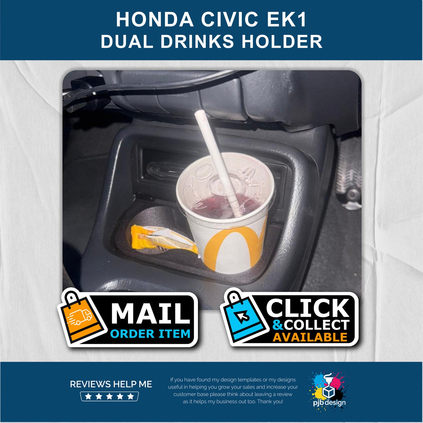 Cup Holder for Honda Civic EK1 1996 - Classic Car Gifting Ideal for Birthdays & Christmas