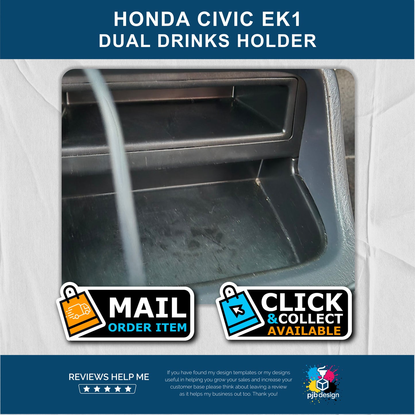 Cup Holder for Honda Civic EK1 1996 - Classic Car Gifting Ideal for Birthdays & Christmas