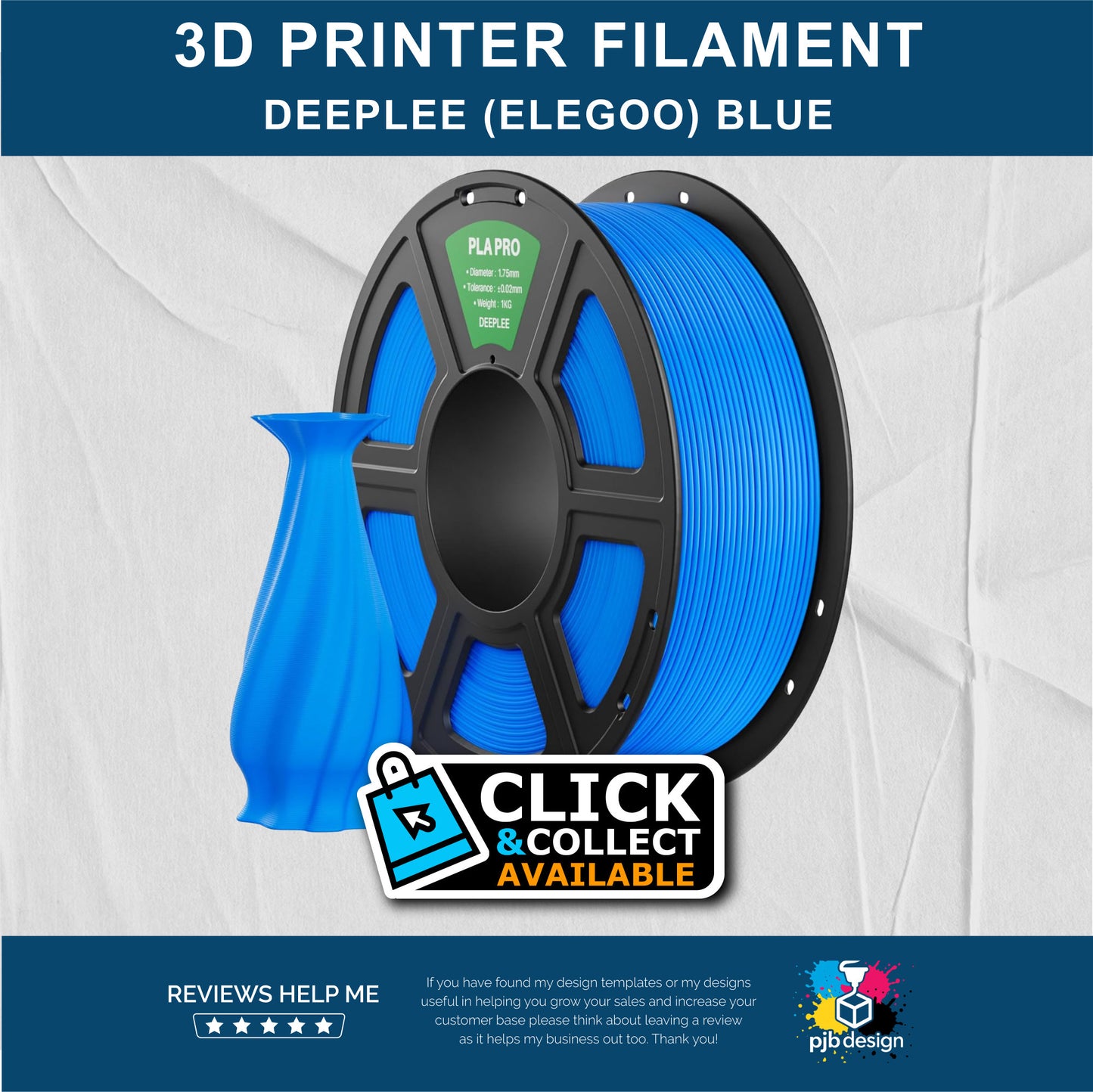 Deeplee Rapid PLA Blue - 3D Printer Filament - In Stock Click & Collect
