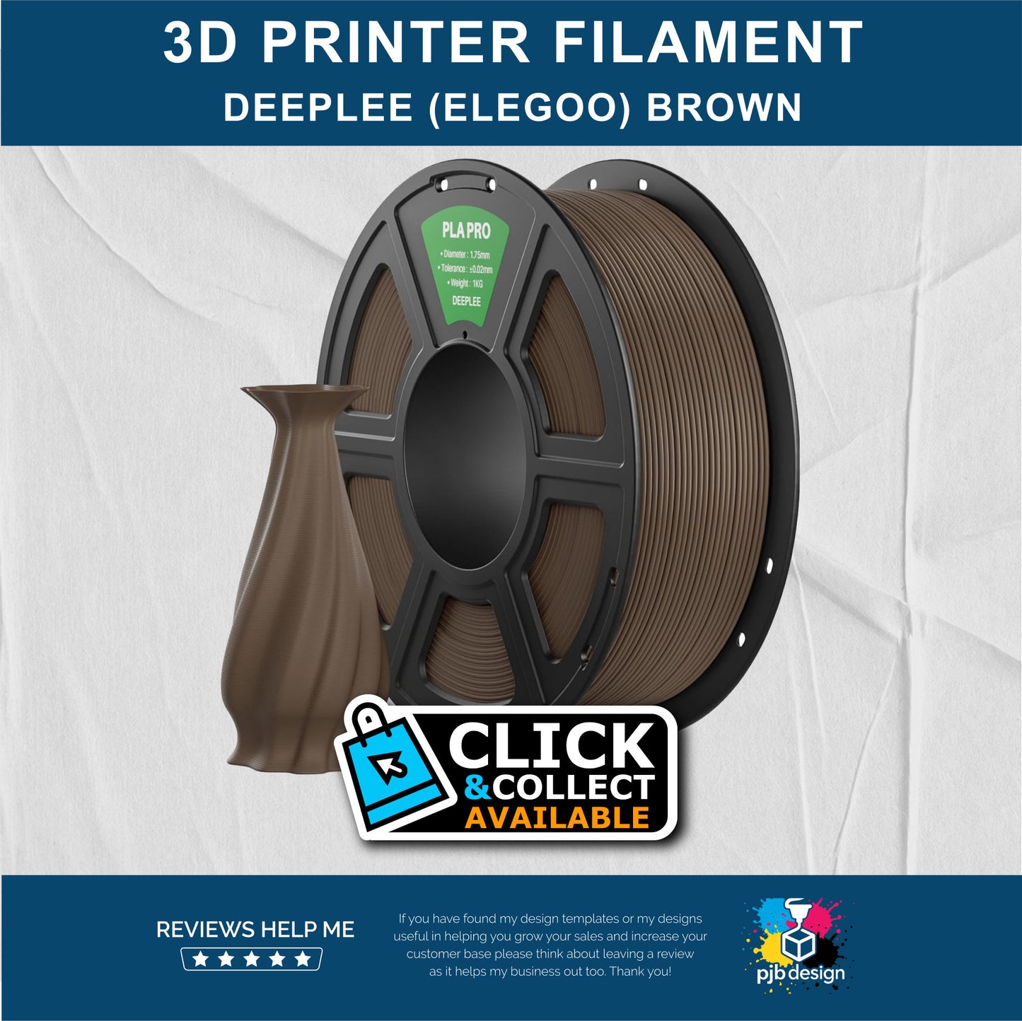 Deeplee Rapid PLA Brown - 3D Printer Filament - In Stock Click & Collect