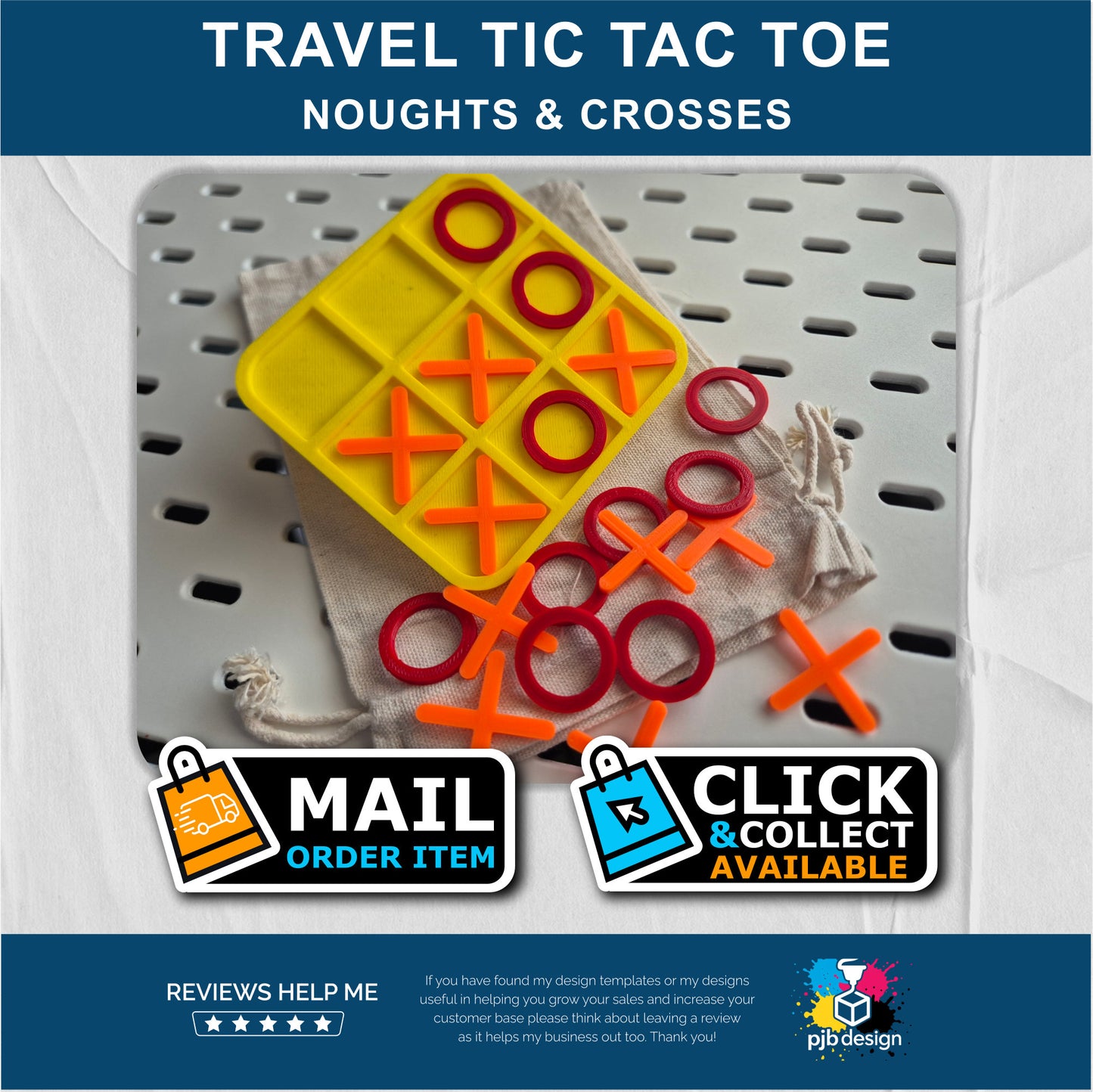 Travel Game Tic-Tac-Toe / Naughts & Crosses / Childrens Puzzle - Retail