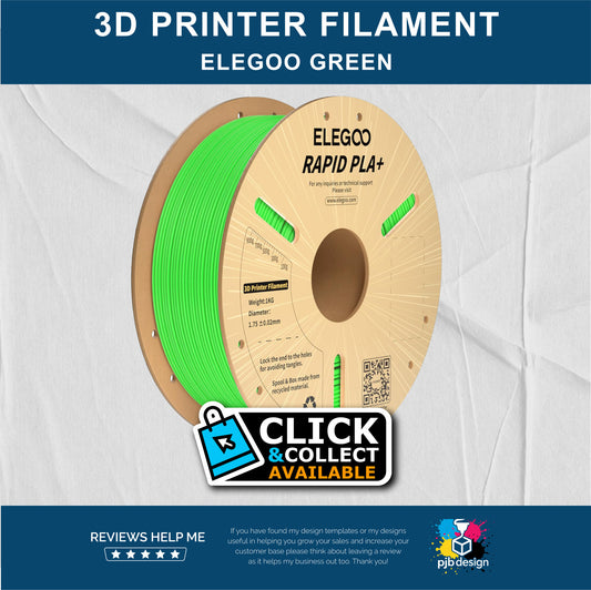 Elegoo Rapid PLA+ Green - 3D Printer Filament - In Stock Click & Collect
