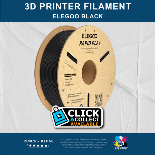 Elegoo Rapid PLA+ Black - 3D Printer Filament - In Stock Click & Collect