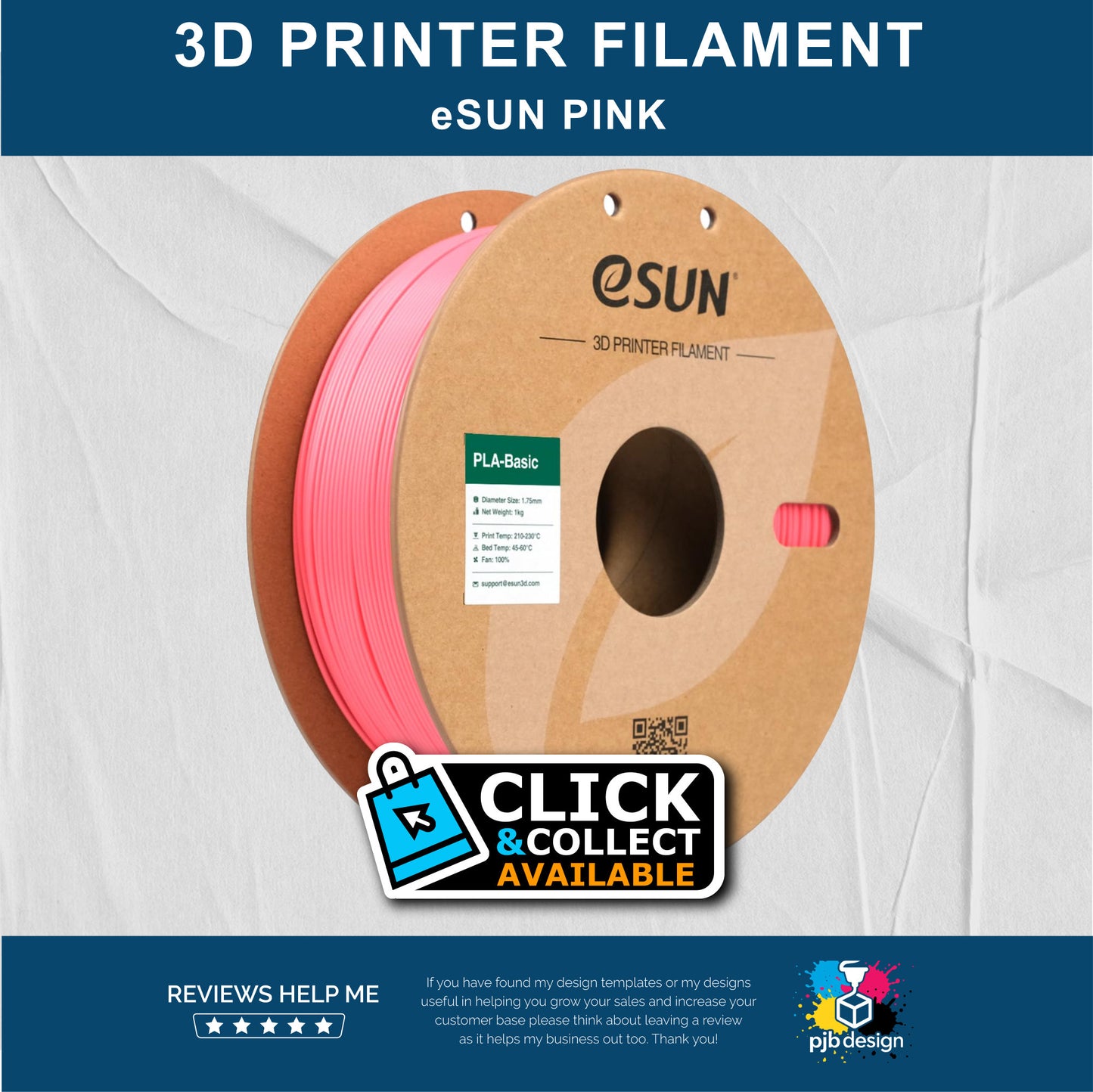 eSUN PLA Pink - 3D Printer Filament - In Stock Click & Collect