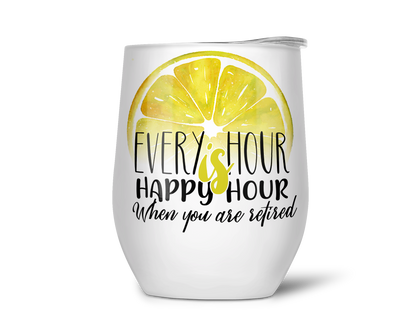 Retirement Happy Hour Lemon Themed Design 11oz Ceramic - Transparent PNG