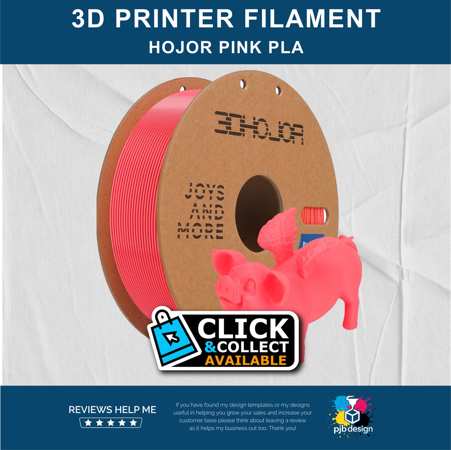 HoJor PLA Hot Pink - 3D Printer Filament - In Stock Click & Collect