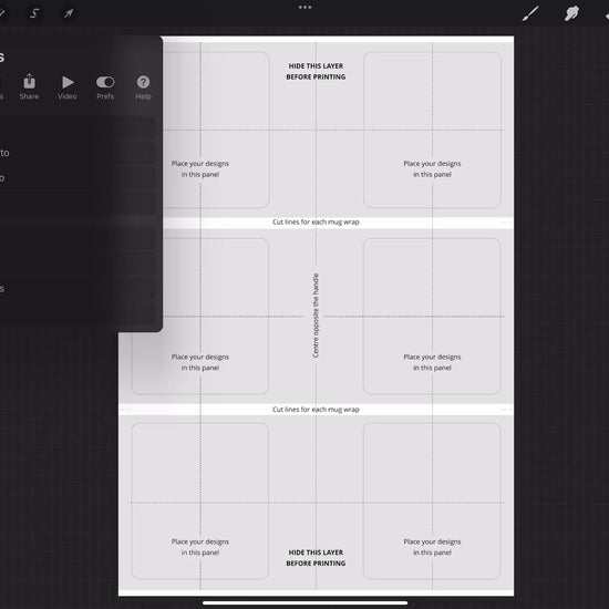 Procreate 11oz Ceramic Mug Layout A4