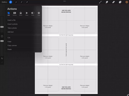 Procreate 11oz Ceramic Mug Layout A4